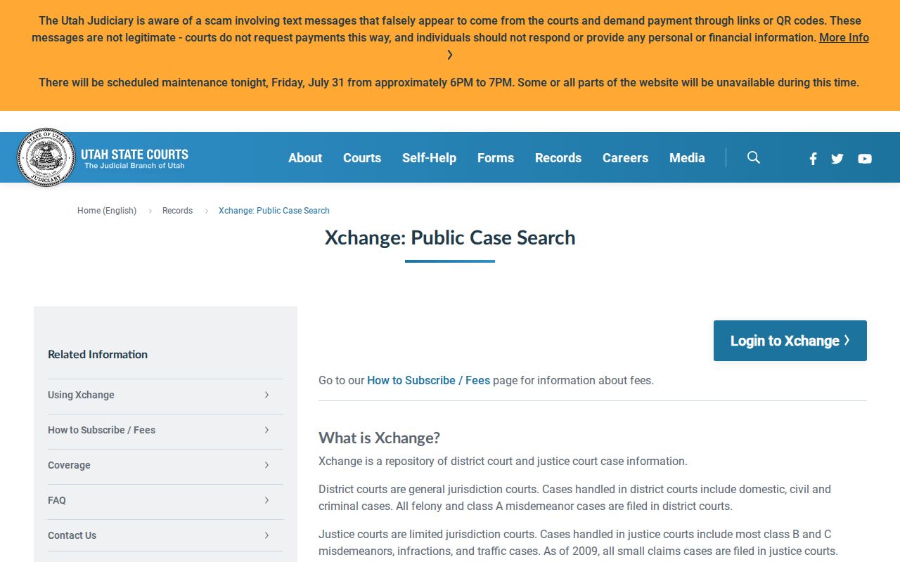 Clinton people search Utah Xchange court records